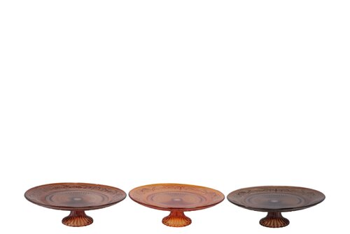 Dayah Earthy Terra Glass Plate On Foot 20 x 8 cm - afbeelding 1