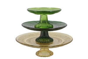 Dayah Forest Green Glass Plate On Foot 15 x 8 cm - afbeelding 3