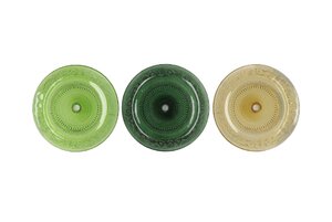 Dayah Forest Green Glass Plate On Foot 15 x 8 cm - afbeelding 2