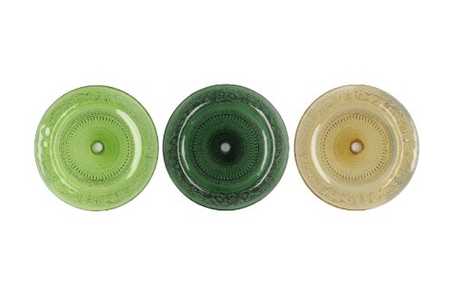 Dayah Forest Green Glass Plate On Foot 20 x 8 cm - afbeelding 2