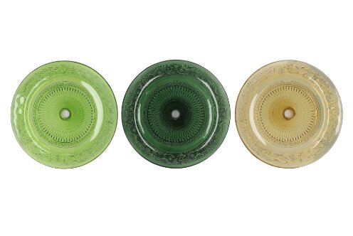 Dayah Forest Green Glass Plate On Foot 25 x 9 cm - afbeelding 2