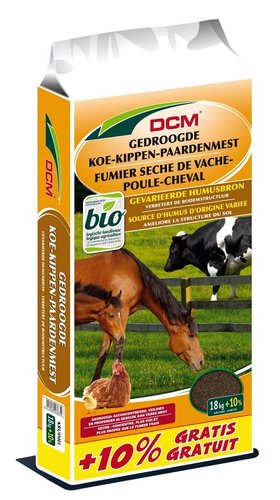 DCM Gedroogde Koe-Kippen-Paardenmest