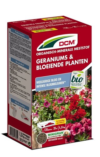 DCM Meststof Geraniums & Bloeiende pl. (MG) (1,5 kg) (SD)