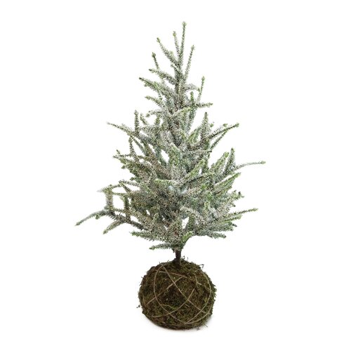 Deco kerstboom moskluit besneeuwd - H 60 cm