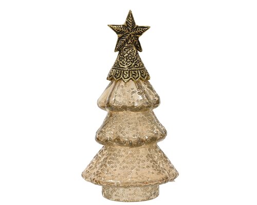 Decoratieboom glas - D10xH20cm Parel