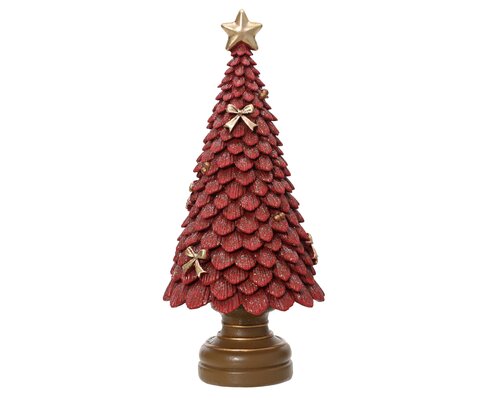 Decoratieboom kunststof - B10xH23cm Rood