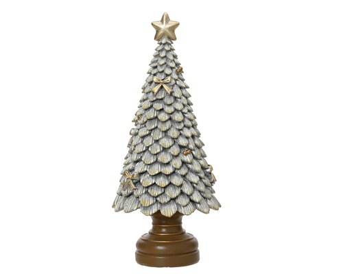 Decoratieboom kunststof - B10xH23cm Zilver