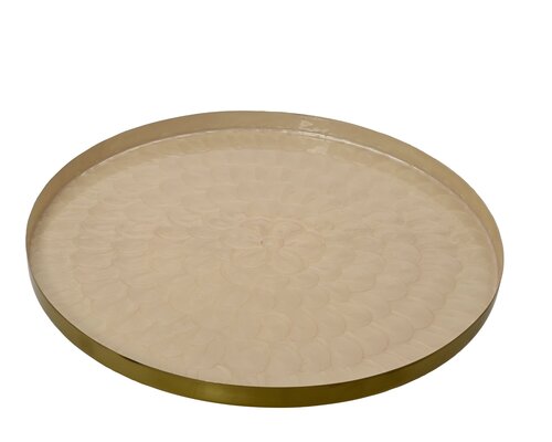 Decoratiebord ijzer - D48cm Ivoor - afbeelding 1