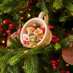 Decoratiefiguur muis - L7xB9,5xH12,5cm Crème - afbeelding 2