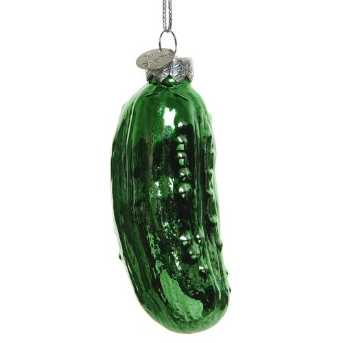 Decoris augurk hanger glas groen - L 3 x B 3 x H 8,5 cm