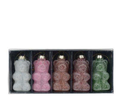 Decoris beer hanger glas assortie - D 4 x H 8 cm