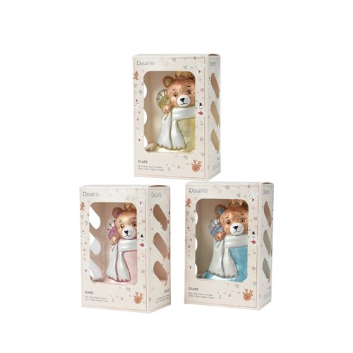 Decoris beer hanger glas assortie - L 4 x B 7,8 x H 12,5 cm
