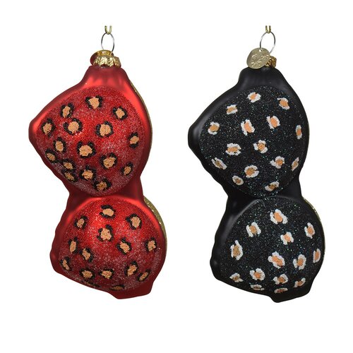 Decoris BH hanger glas geel/kleur(en) - L 12,5 x B 3,8 x H 5,9 cm