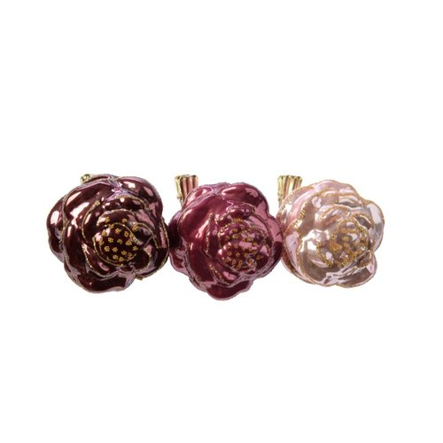Decoris Bloem glas silver inside w shiny color glitter 3kl.ass