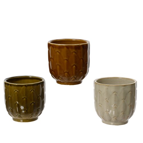 Decoris bloempot keramiek  assortie - D 6,3 x H 6,6 cm