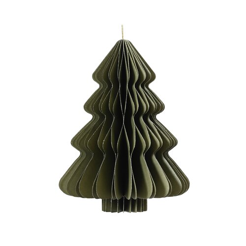 Decoris boom hanger papier groen - D 30 x H 40 cm