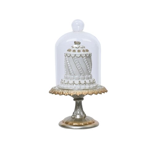 Decoris cake onder stolp wit/kleur(en) - L 9,7 x B 9,7 x H 19 cm