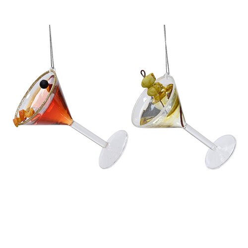 Decoris cocktail hanger glas assortie - L 6,9 x B 7,8 x H 11,3 cm