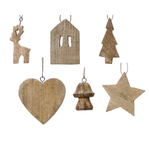 Decoris Decohanger hout  assortie - L 8 x B 1 x H 8 cm