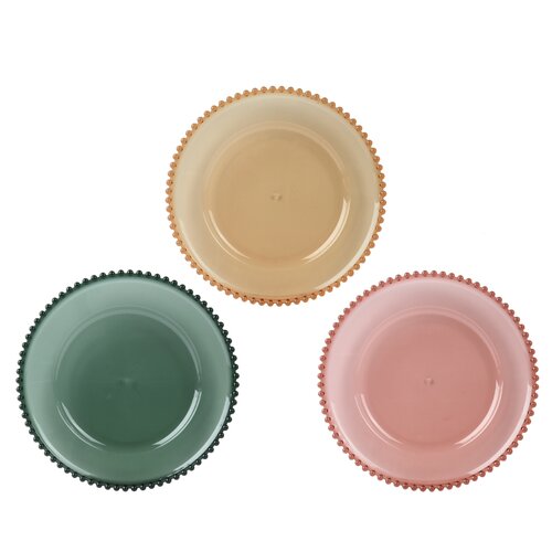 Decoris decoratiebord kunststof  assortie - D 33 x H 3 cm