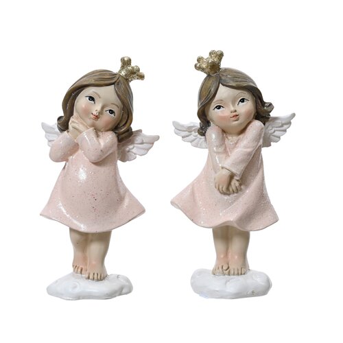 Decoris engel roze/kleur(en) - L 5,5 x B 3 x H 10,5 cm