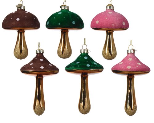 Decoris Glazen Hanger Paddenstoel 7 x 7 x 9,5 cm