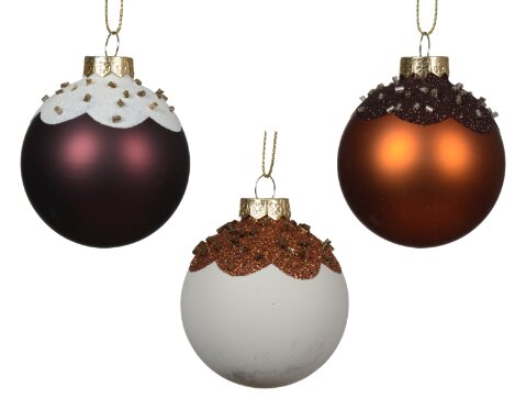 Decoris glazen kerstbal assortie - D 6 cm