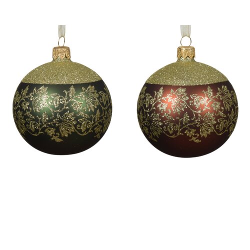Decoris glazen kerstbal assortie - D 8 cm