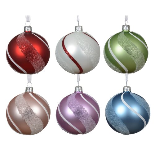 Decoris glazen kerstbal assortie - D 8 cm