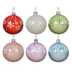 Decoris glazen kerstbal assortie - D 8 cm