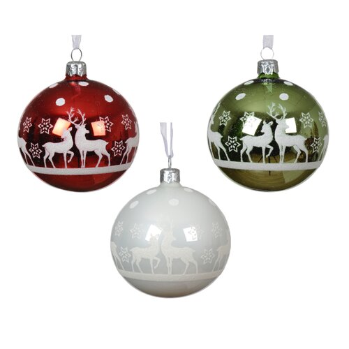 Decoris glazen kerstbal assortie - D 8 cm
