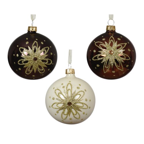 Decoris glazen kerstbal assortie - D 8 cm