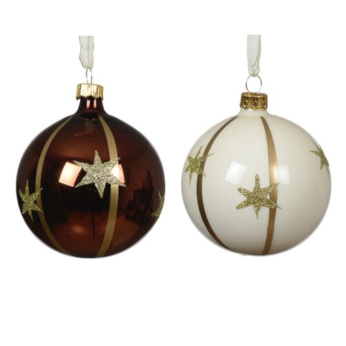 Decoris glazen kerstbal assortie - D 8 cm