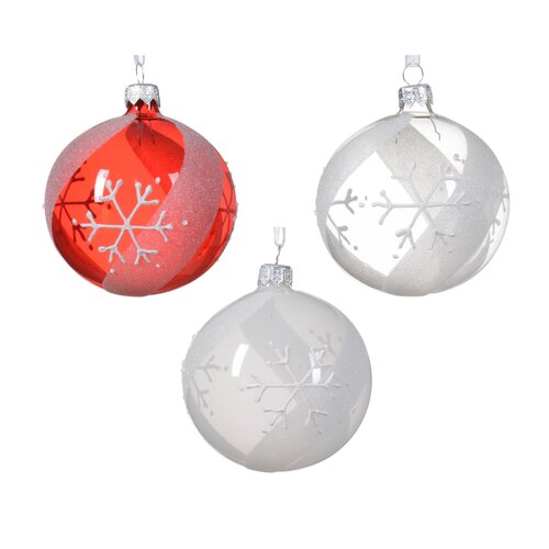 Decoris glazen kerstbal assortie - D 8 cm