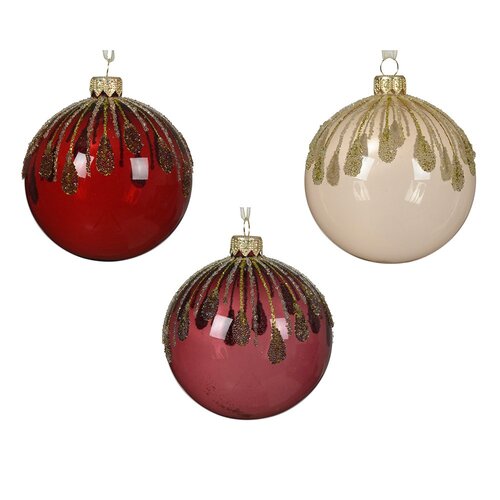 Decoris glazen kerstbal assortie - D 8 cm