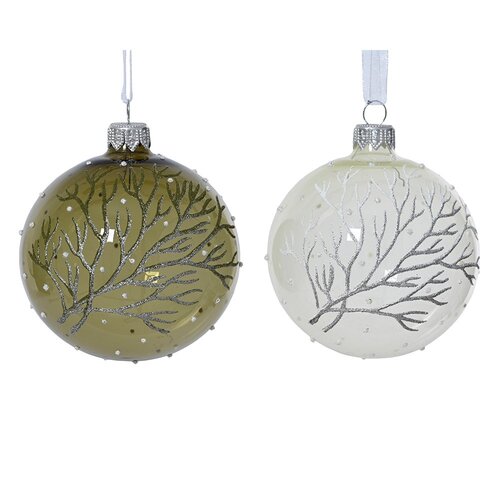 Decoris glazen kerstbal assortie - D 8 cm
