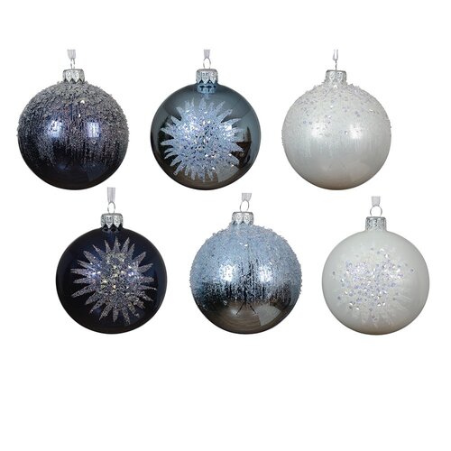 Decoris glazen kerstbal assortie - D 8 cm