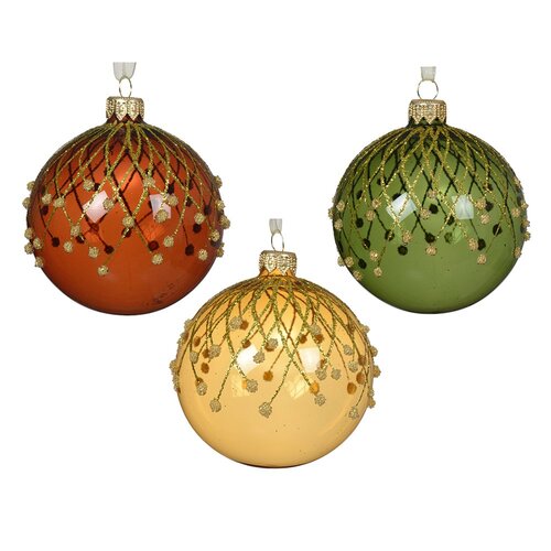 Decoris glazen kerstbal assortie - D 8 cm