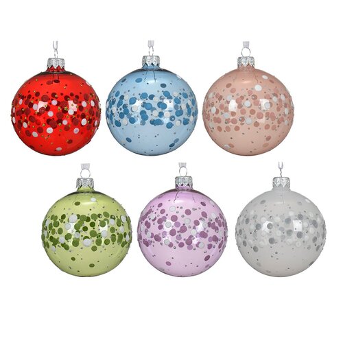 Decoris glazen kerstbal assortie - D 8 cm