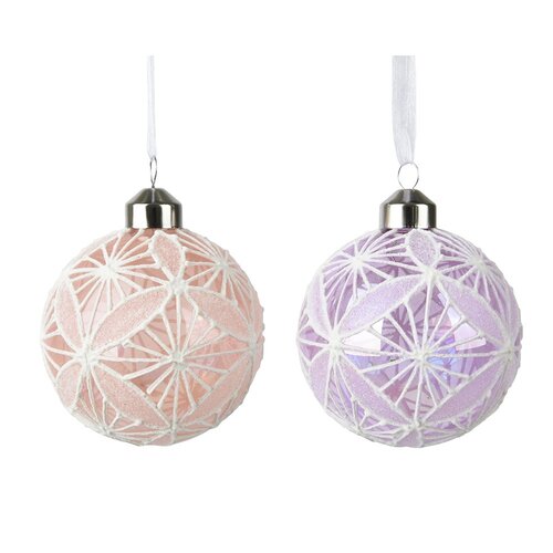 Decoris glazen kerstbal assortie - D 8 cm