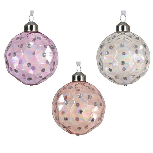 Decoris glazen kerstbal assortie - D 8 cm