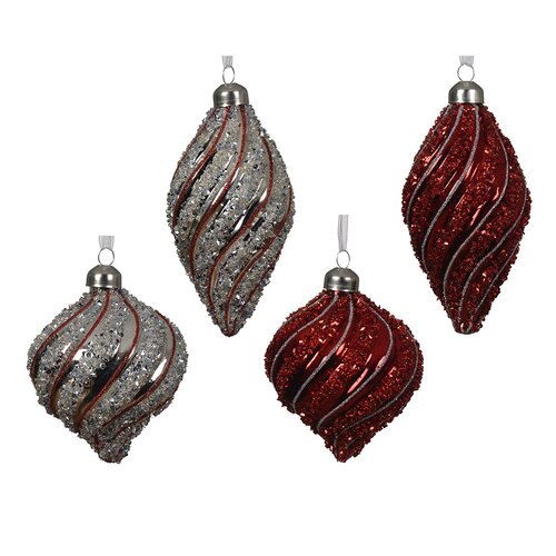 Decoris glazen kerstbal assortie - D 8 cm