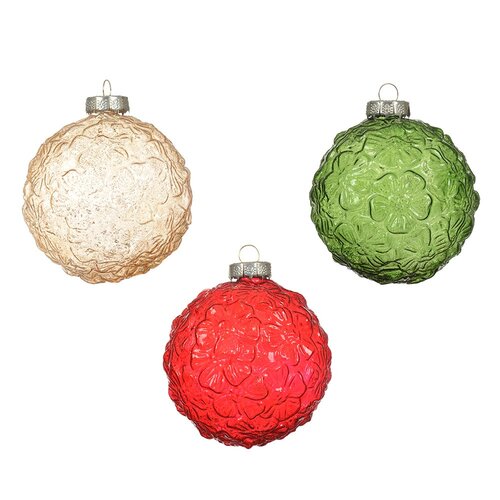 Decoris glazen kerstbal assortie - D 8 cm