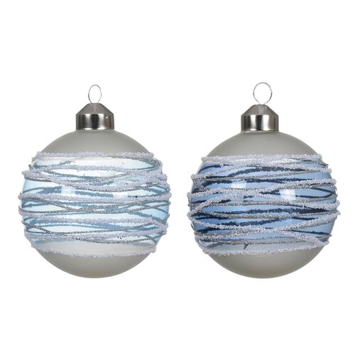 Decoris glazen kerstbal assortie - D 8 cm
