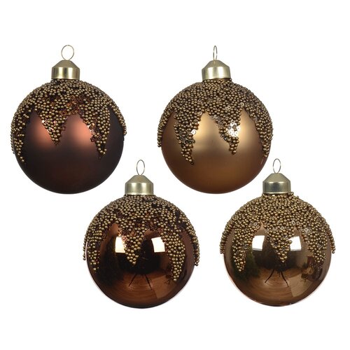 Decoris glazen kerstbal assortie - D 8 cm