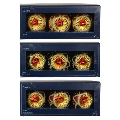 Decoris glazen kerstbal assortie - D 8 cm