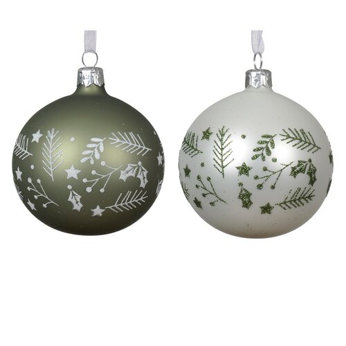 Decoris glazen kerstbal assortie - D 8 cm