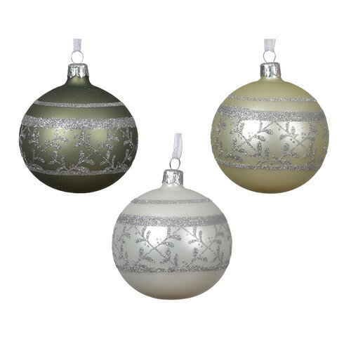 Decoris glazen kerstbal assortie - D 8 cm