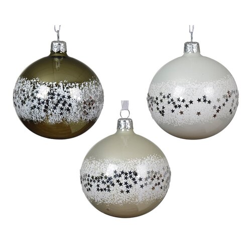 Decoris glazen kerstbal assortie - D 8 cm