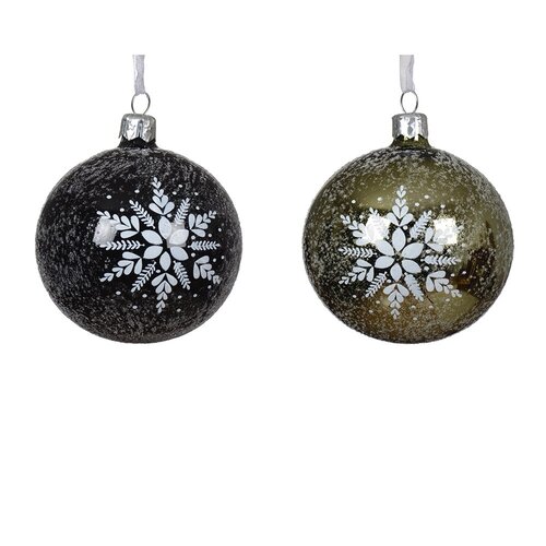 Decoris glazen kerstbal assortie - D 8 cm